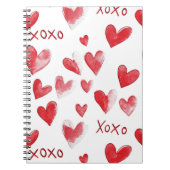 Red Hearts XOXO Liebe Notizblock (Vorderseite)