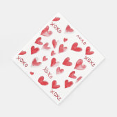 Red Hearts XOXO Liebe Serviette (Ecke)