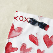 Red Hearts XOXO Liebe Strandtuch (Beispiel)