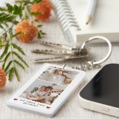 Red Hearts Zwei Square Fotos Wir Liebe Sie Mami Schlüsselanhänger (Vorderseite rechts)