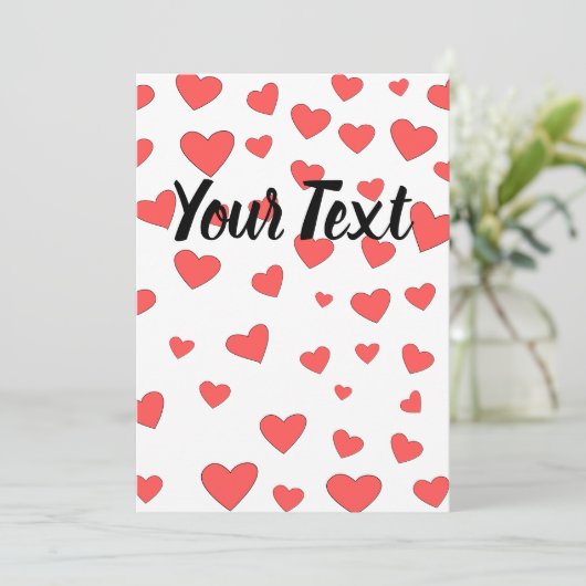 Red Heath Muster mit benutzerdefiniertem Text Einladung (Stehend Vorderseite)