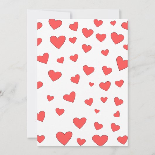 Red Heath Muster mit benutzerdefiniertem Text Einladung (Rückseite)