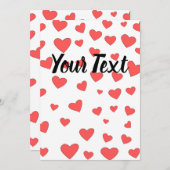 Red Heath Muster mit benutzerdefiniertem Text Einladung (Vorne/Hinten)