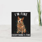Red Heeler Christmas I'm Fine Everything Is Fine Karte (Vorderseite)