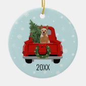 Red Heeler Hundeschlittenurlaub Keramik Ornament (Vorne)