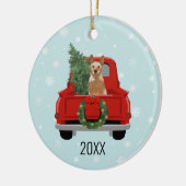 Red Heeler Hundeschlittenurlaub Keramik Ornament (Links)
