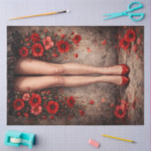 Red Heels and Poppies Decoupage Seidenpapier (Basteln)