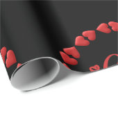 Red Hello Happy Valentines Day 2024 Couple Geschenkpapier (Rolleneckpunkt)