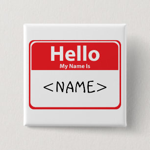 Red Hello My Name is ,<NAME> Button