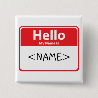 Red Hello My Name is ,<NAME> Button