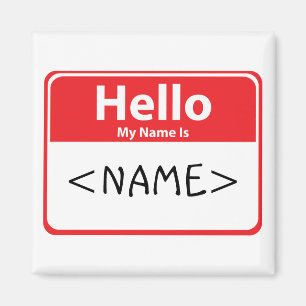 Red Hello My Name is ,<NAME> Magnet