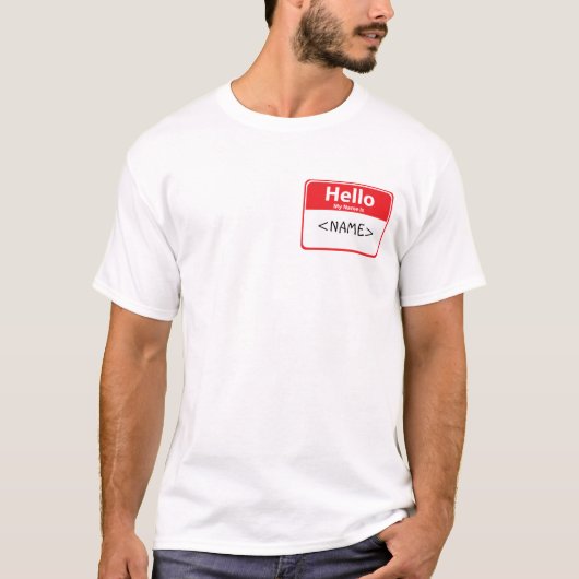 Red Hello My Name is ,<NAME> T-Shirt (Vorderseite)