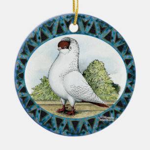 Red Helmet Taube Design Keramikornament