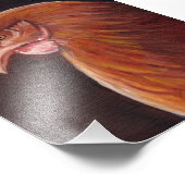Red Hen Art Portrait Print Fotodruck (Ecke)