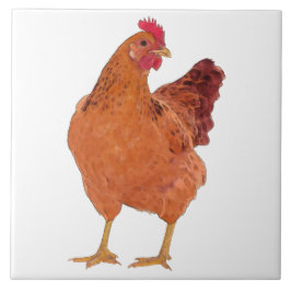 Red Hen L - Große Keramik Fliese