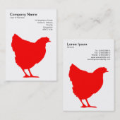Red Hen Symbol - Schwarz auf Weiß Visitenkarte (Vorne/Hinten)