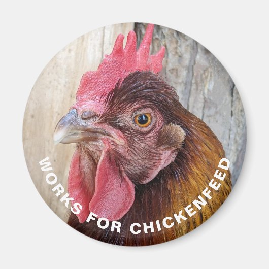 Red Hen Works for Chickenfeed Funny Magnet (Vorne)