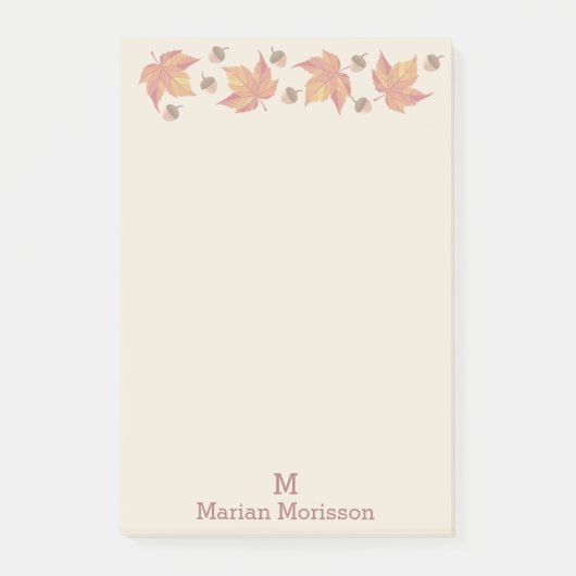 Red Herbst Herbst verlässt Acorns Personal Post-it Klebezettel (Vorderseite)