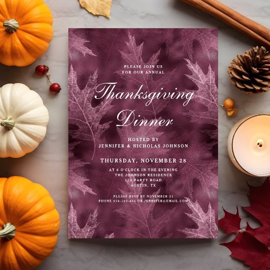 Red Herbstlaubs Erntedank Dinner Einladung