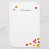 Red Herbstlaubs Personal Note Paper Briefpapier (Vorne/Hinten)