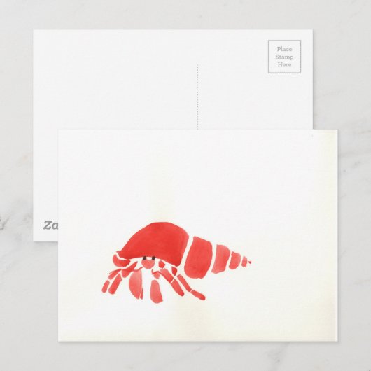 Red Hermit Crab Postkarte (Vorne/Hinten)