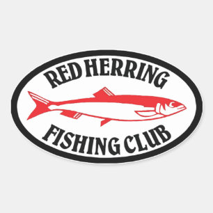 Red Herring Fishing Club Ovaler Aufkleber