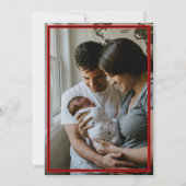 Red Herringbone Made in Texas Foto Baby Ankündigung (Rückseite)