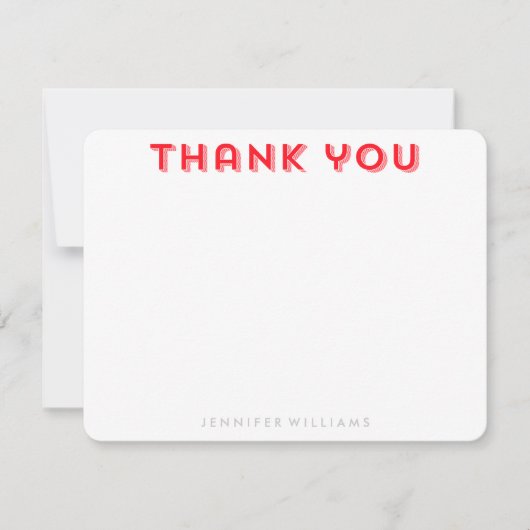 Red Herringbone Pattern Vielen Dank Anmerkungen Einladung (Vorderseite)