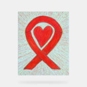Red Hewareness Ribbon Art Custom Sign Acrylschild (Vorderseite)