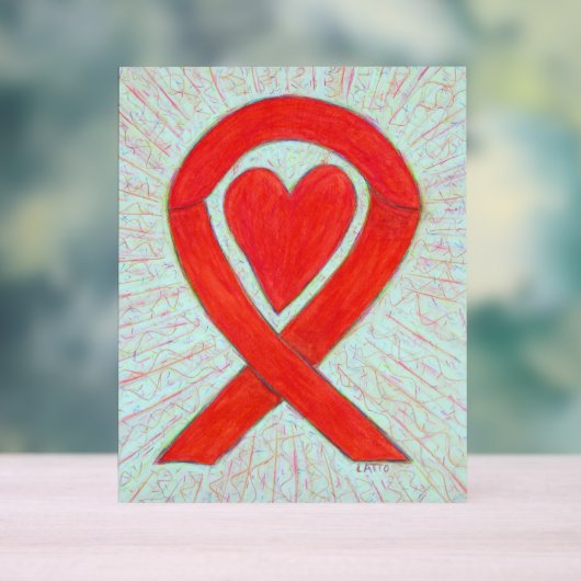 Red Hewareness Ribbon Art Custom Sign Acrylschild (Neutral)
