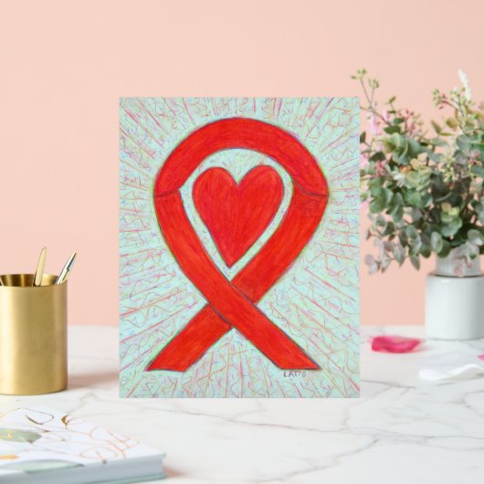 Red Hewareness Ribbon Art Custom Sign Acrylschild (Hochzeit)