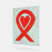 Red Hewareness Ribbon Art Custom Sign Acrylschild (Winkel)