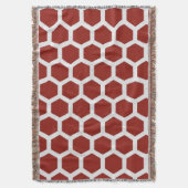 Red Hexalink Minimalistisch Geometrie Nahtloses Mu Decke (Vorderseite Vertikal)