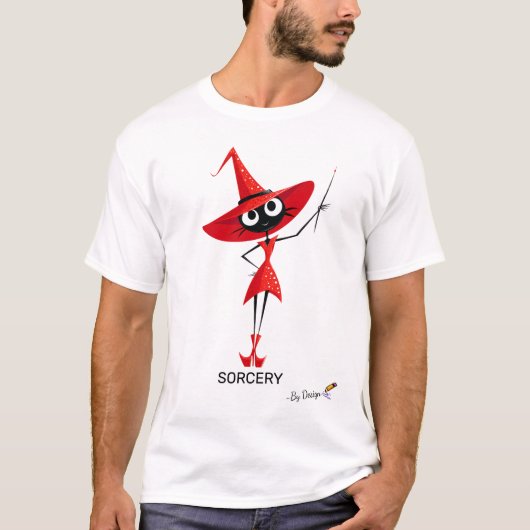 Red Hexe Cat | SORCERY - nach Entwurf | elegant T-Shirt (Vorderseite)