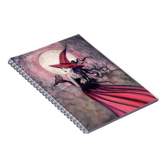 Red Hexe und Owl Notebook Notizblock (Rechte Seite)