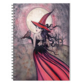 Red Hexe und Owl Notebook Notizblock (Vorderseite)