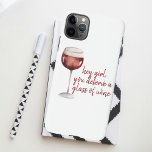Red Hey Girl You Deserve A Glass Of Wine Quote iPhone 11Pro Max Hülle<br><div class="desc">Modern Black Dots & Bubble Chat Pink With Hey</div>