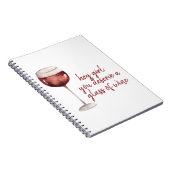 Red Hey Girl You Deserve A Glass Of Wine Quote Notizblock (Rechte Seite)