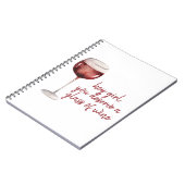 Red Hey Girl You Deserve A Glass Of Wine Quote Notizblock (Linke Seite)