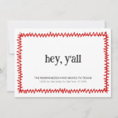 Red Hey Y'all - Nach Texas gezogen Ankündigung (Vorderseite)