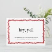 Red Hey Y'all - Nach Texas gezogen Ankündigung (Stehend Vorderseite)