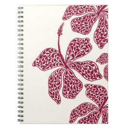 Red Hibiscus Art Floral  Notebook Notizblock