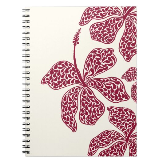 Red Hibiscus Art Floral  Notebook Notizblock (Vorderseite)