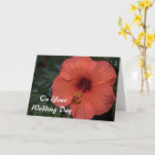 Red Hibiscus Blended Family Wedding Karte (Gelbe Blume)