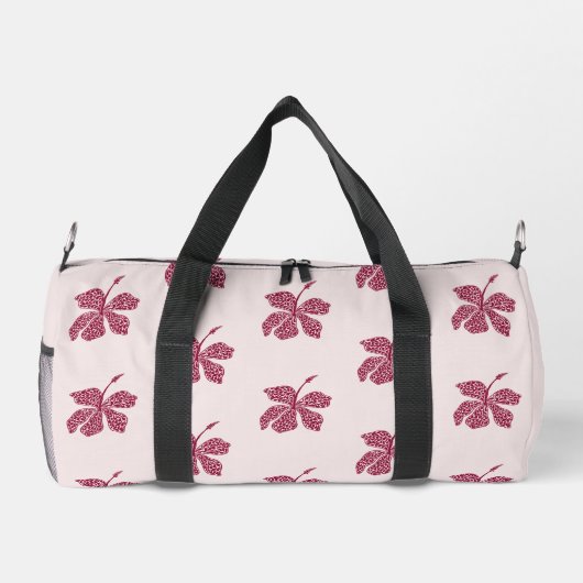 Red Hibiscus Floral Pattern Duffle Bag (Rückseite)