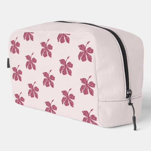 Red Hibiscus Floral Pattern  Waschbeutel (Rechte Ecke)