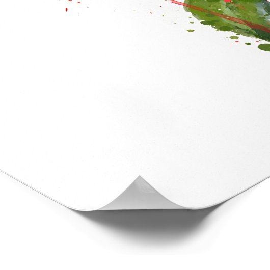 Red Hibiscus Poster (Ecke)