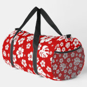 Red Hibiscus Tropical Exotic Floral Design Duffle Bag (Rechte Ecke)