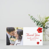 Red Hibisken Vielen Dank, dass Sie eine benutzerde Dankeskarte (Stehend Vorderseite)