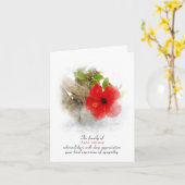 Red Hibiskus Beileid Danke, Card Karte (Gelbe Blume)